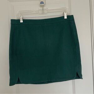 J. Crew Forest Green Wool Mini Skirt